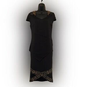 Bisou Bisou Black and Gold Sequin Asymmetrical 2 pc outfit